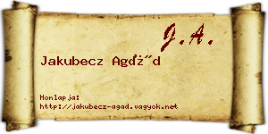 Jakubecz Agád névjegykártya